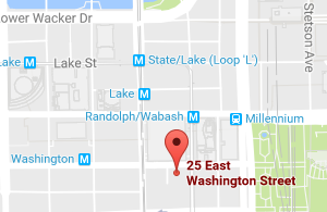 map of Loop showing location of 25 E Washington